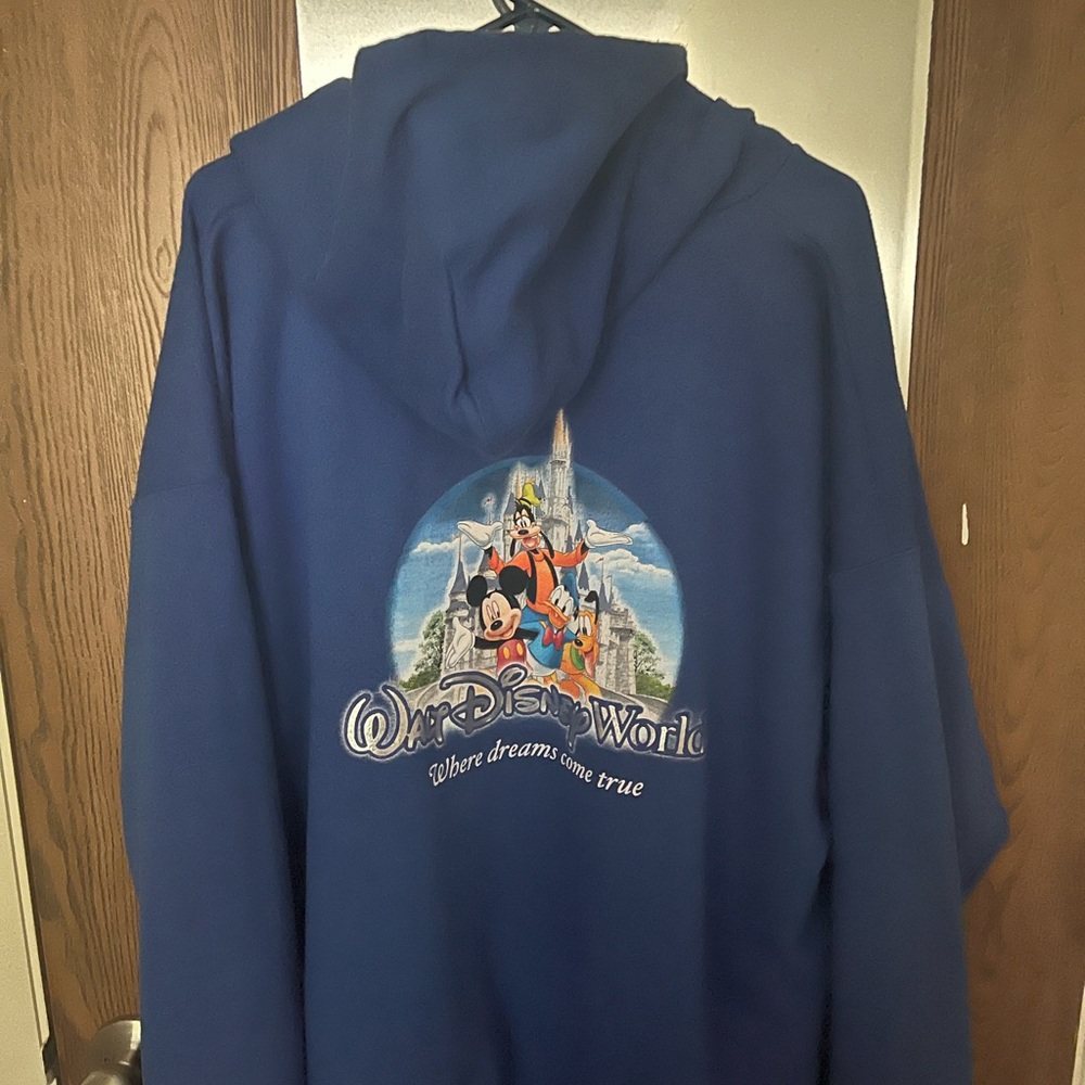 Walt Disney World women’s Blue LS Zip Up Hoodie Sweatshirt